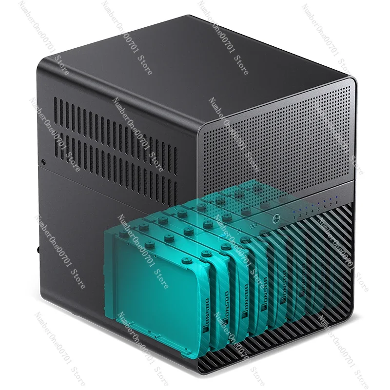 N3 NAS Mini Aluminum Chassis ITX main board Multimedia Server Network Storage Hot Swap 8 Disk