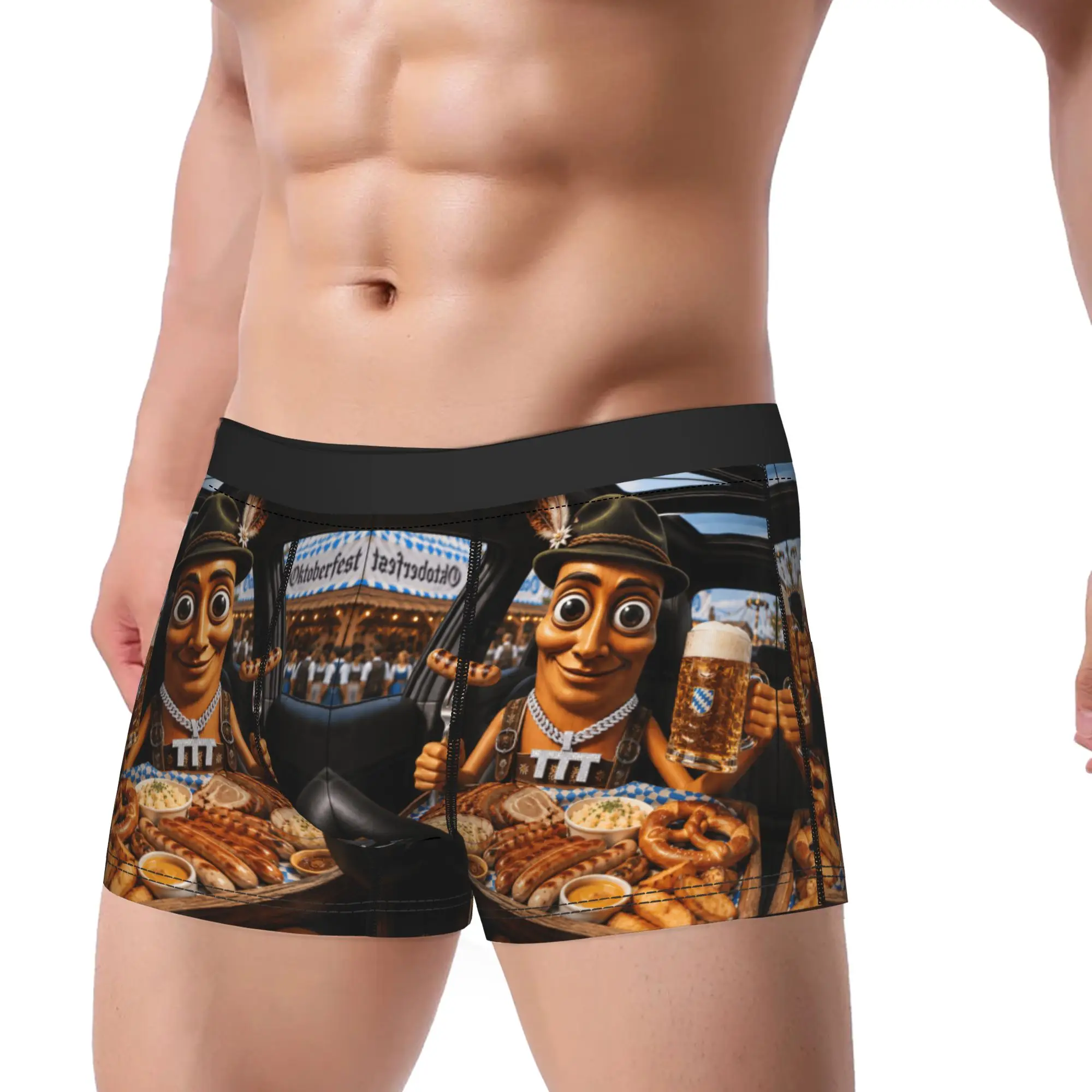 Drive Thru Oktoberfest Feast Tung Sahur Car Mukbang Brainrot Boxershorts 3D Pouch Underwear Boxer Brief Soft Trend Men Panties