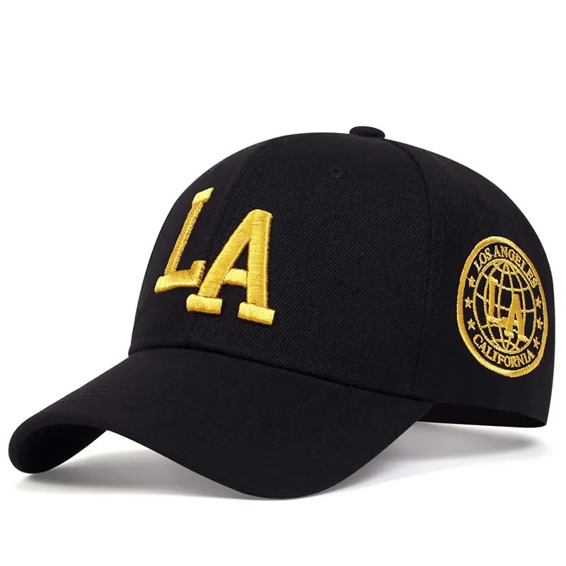 Unisex LA Leter haft Snapback czapki baseballowe wiosenny i jesienny regulowany czapki na co dzień kapelusz przeciwsłoneczny