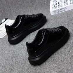 Brand Men's shoes shiny leather shoes for Women and Men breathable casual shoes Couple tennis shoes comfortable running shoes