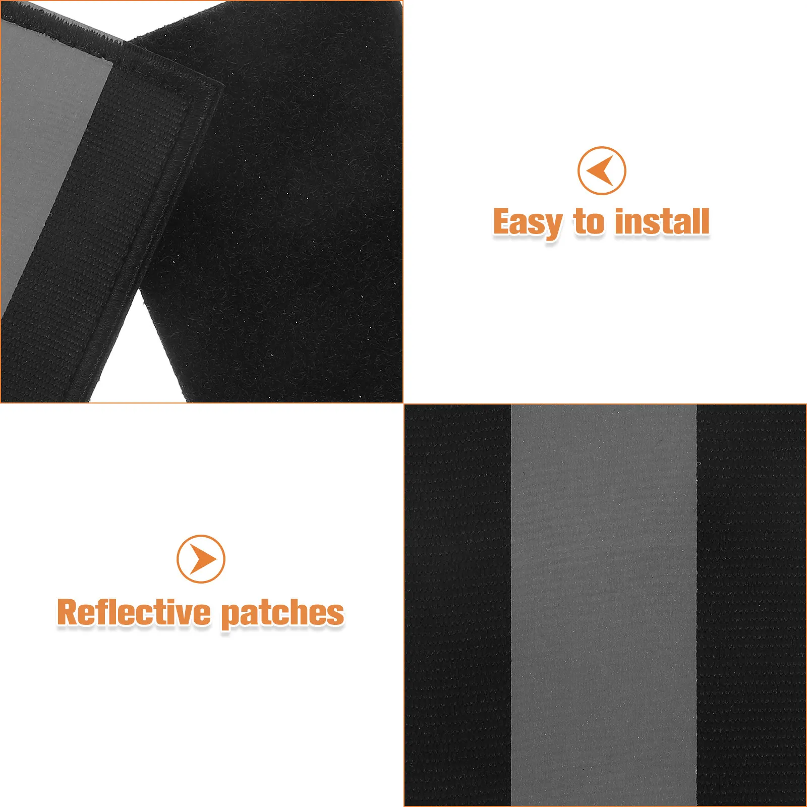 4Pcs Reflective Patch Strip For Dog Harness Winter Running Safety Patches Hook Fastener High Visibility Hiking