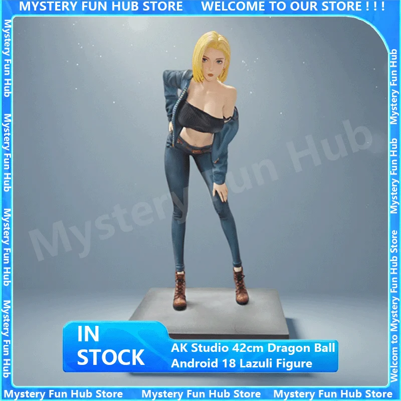 

AK Studio 42cm Dragon Ball Android 18 Anime Figure Beautiful Girl Lazuli Figurine Collectible Model Desktop Ornament Toys Gifts