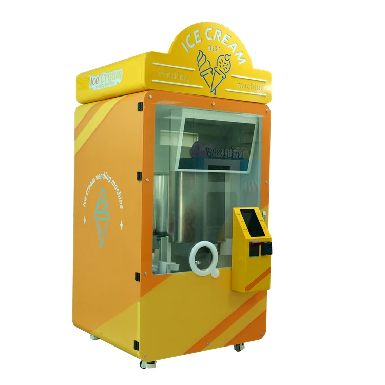 Customized Outdoor Smart Ice Cream Machine New Commercial Automatic Soft Ice Cream Vending Machine