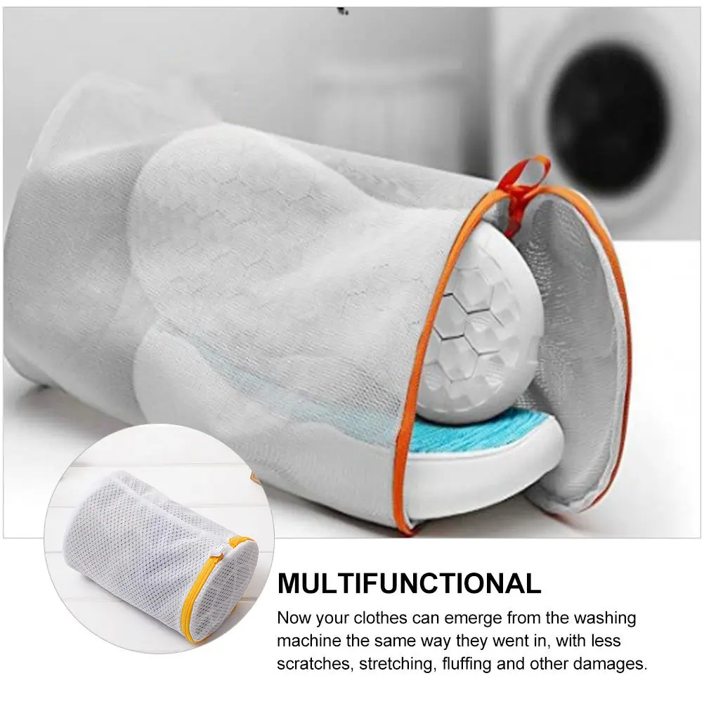 

2pcs Laundry Zipper Bags Washing Mesh Net Underwear Organizer Travel Pouches For Bras Shoes Honeycomb Design Deformation