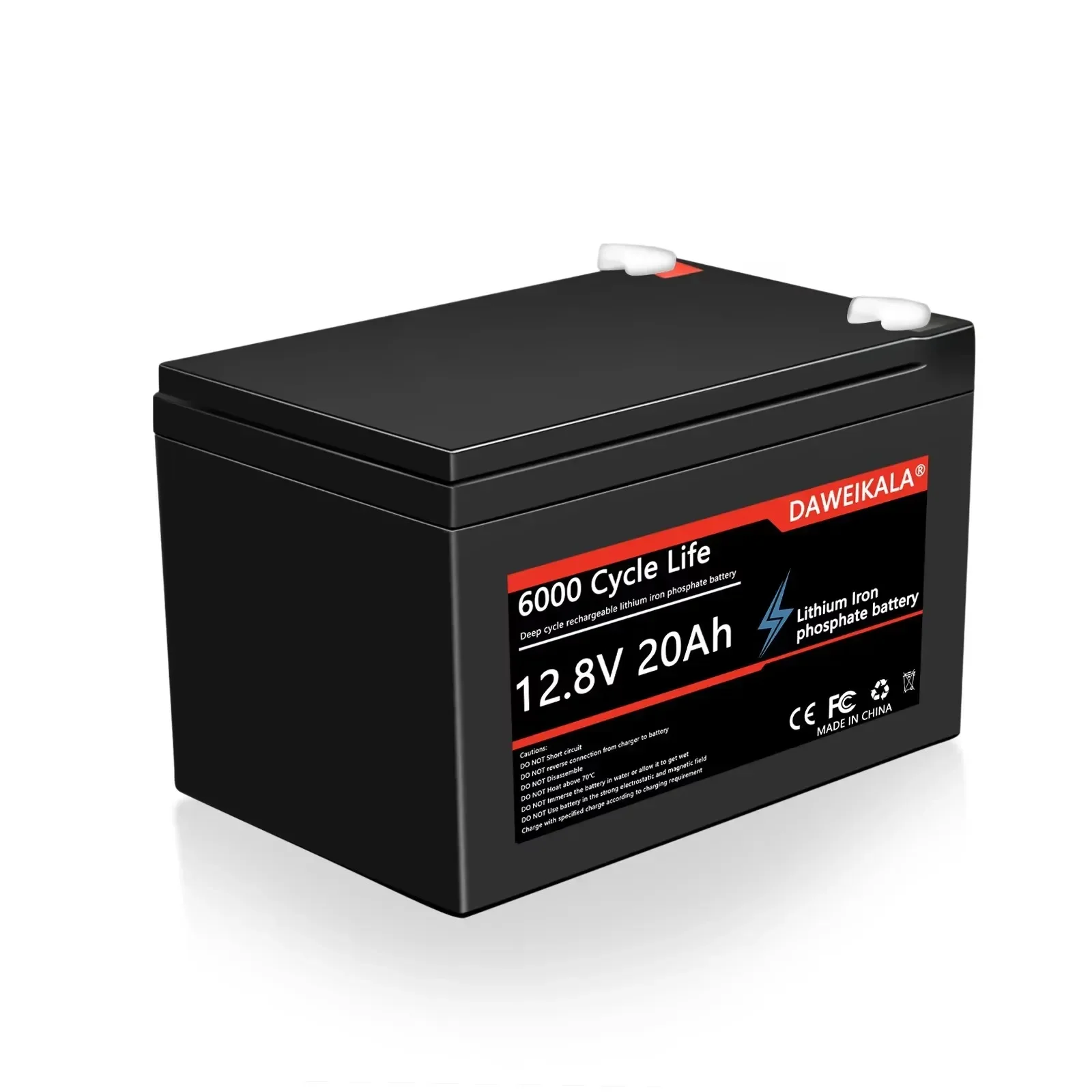 12V 20Ah Lithium Battery LiFePO4 DeepCycle Rechargeable Battery With 20A BMS For Solar Wind Power Marine Fish Finder Ride-on Toy