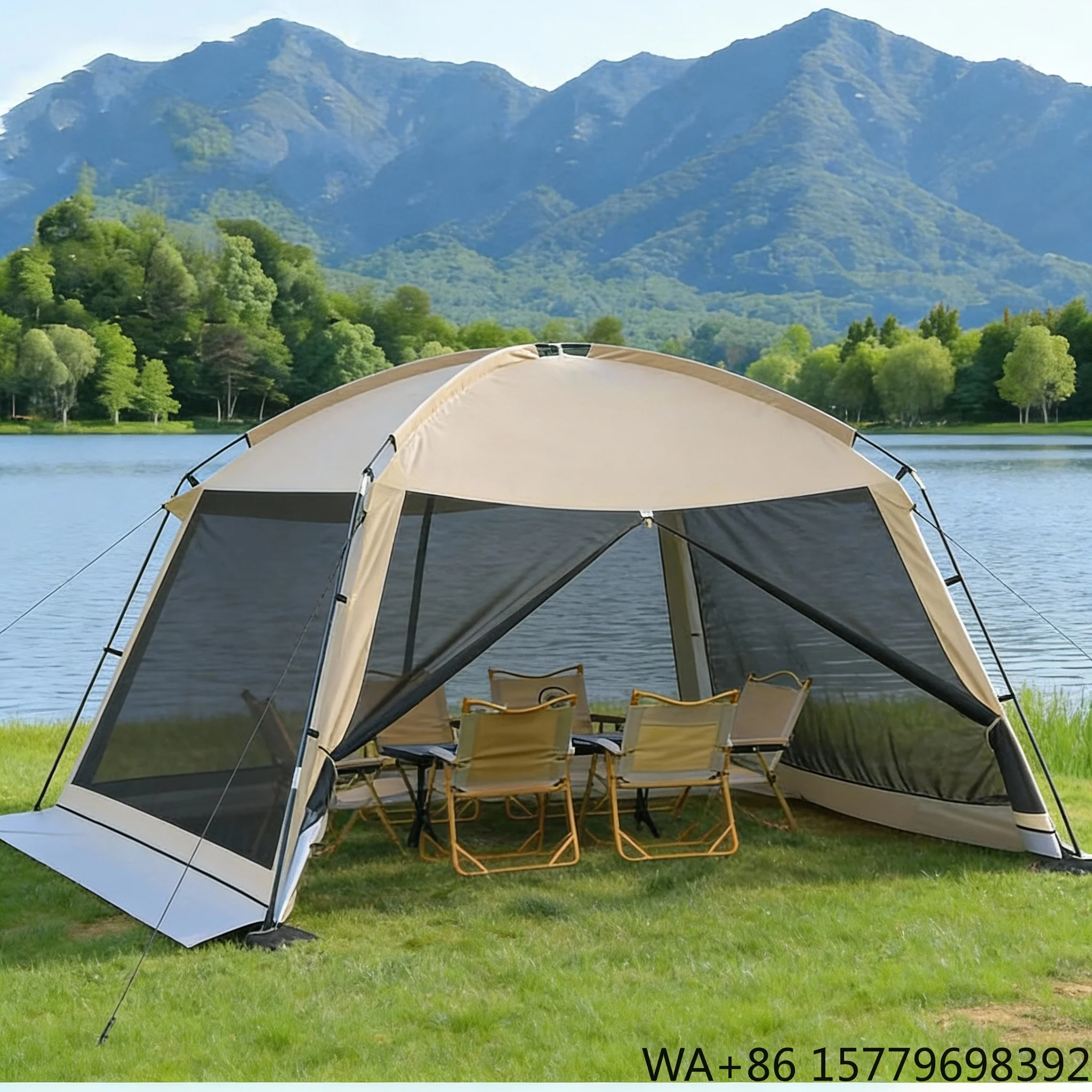 Sun Shelter Summer Portable Outdoor Camping One Bedroom Tent with Single Layer Mosquito Net and Quick Opening