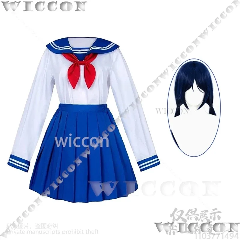 صديقة ميتا تأثيري لعبة الرعب أنيمي MiSide زي JK زي مدرسي شعر مستعار عقال الدعامة لجميع القديسين عيد الميلاد Customized6