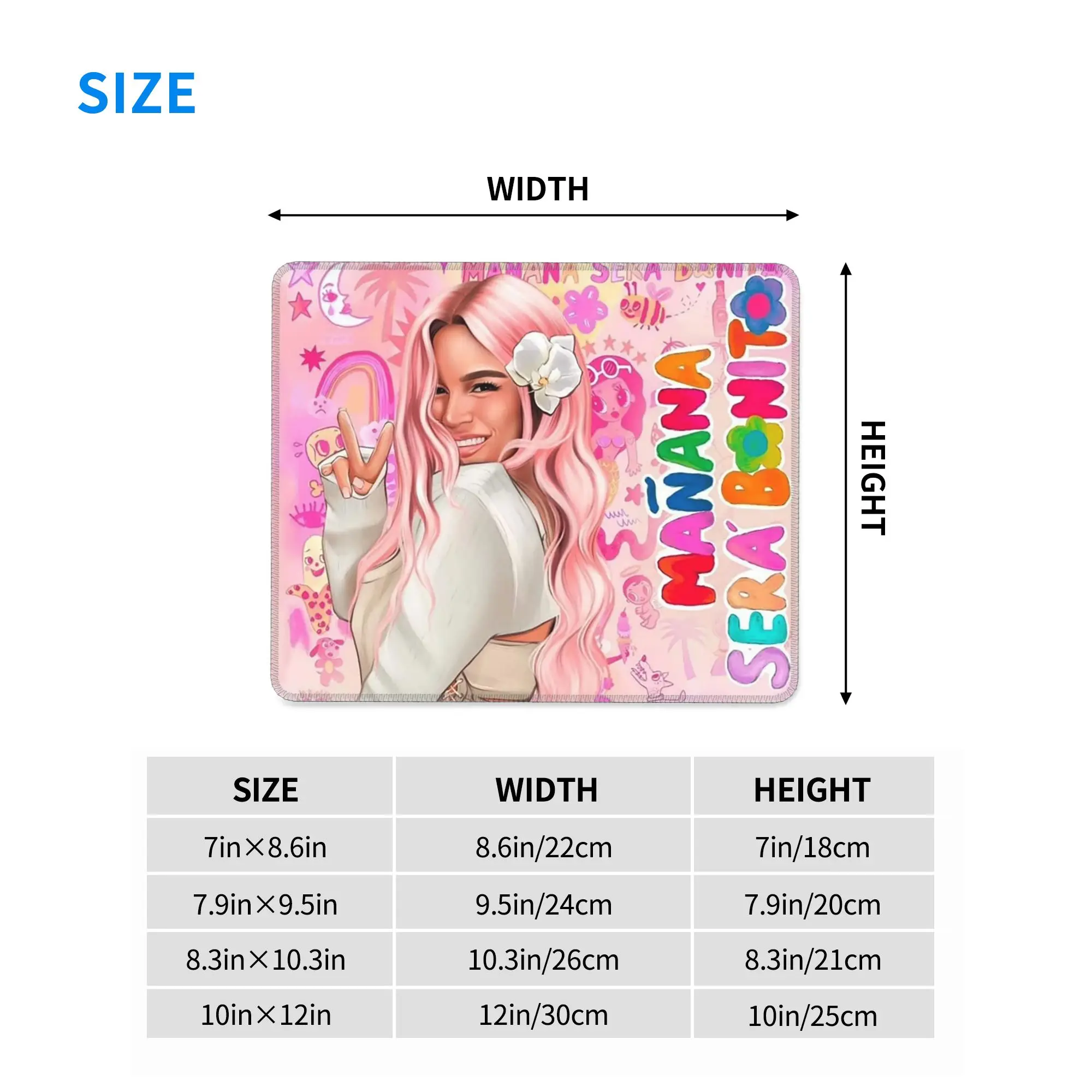 Karol G Happy Valentines Day Mouse Pad Computer Keyboard Mouse Mat Gaming PC Laptop Desk Mat Office Accessories Table Mats