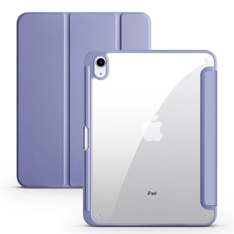 Hülle für iPad A16 11. Generation mit Stifthalter, dreifach faltbar, Acryl, transparente Rückseite, Hartschale, für iPad 10.2, 9.7, Air 5, 11, iPad 10, 9, 11. Generation, A16 Hülle – Detail 17