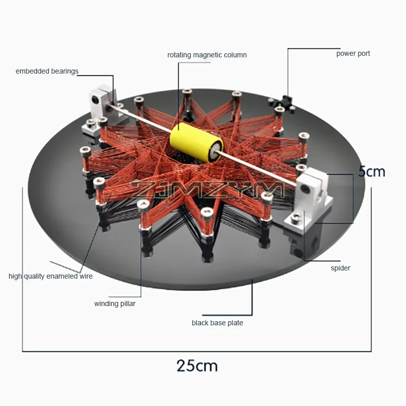تجربة الكهرومغناطيسية محرك لفائف مغناطيسي أداة تعليمية مختبر المدرسة المتوسطة الأسلاك النحاسية التجريبية #5