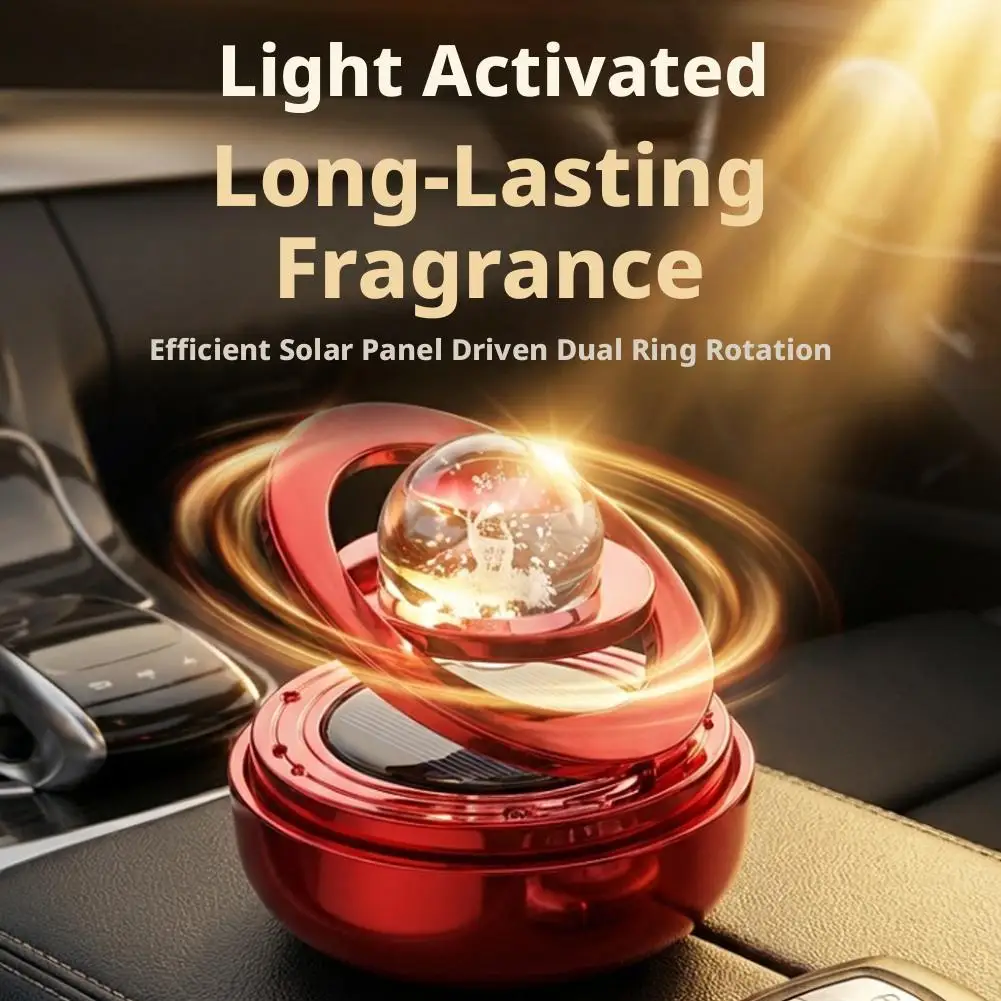 Solarbetriebener Auto-Lufterfrischer mit rotierendem Aromatherapie-Duft und Solar-Ornamenten – Detail 7