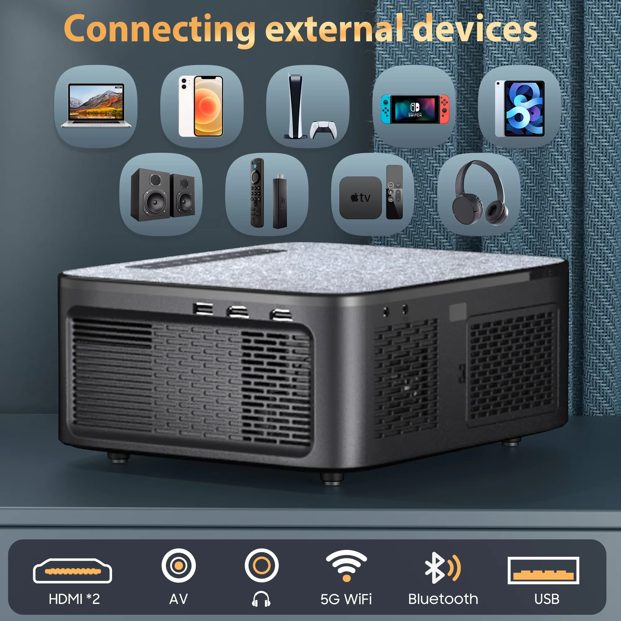 XIWBSY 2025 신형 T08 프로젝터 35000루멘 영화용 주간 투사 프로젝터 안드로... - 5