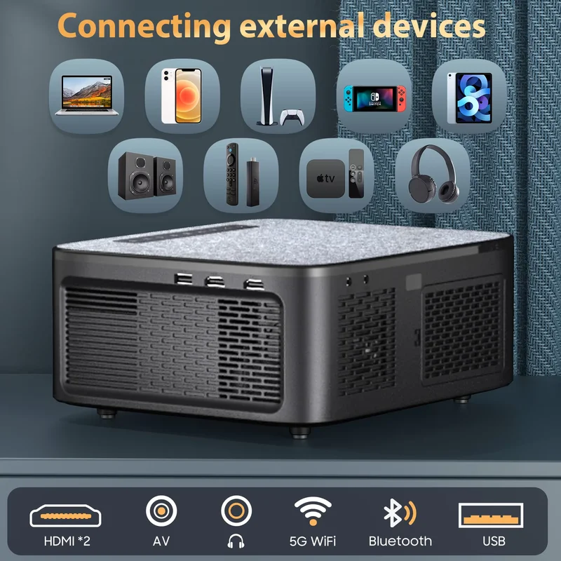 Projetor Inteligente Xiwbsy T08 Android 12.0 com Decodificação 8K — foto 6
