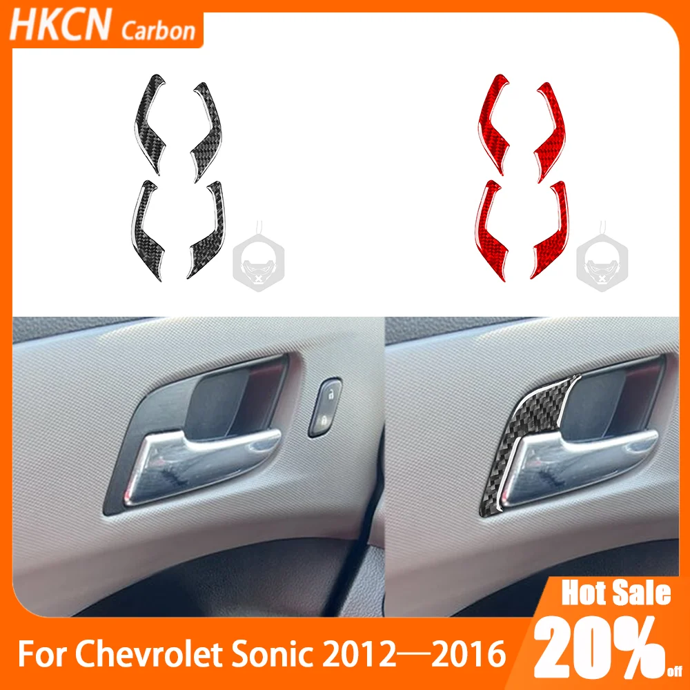 

Carbon Fiber Door Handle Panel Deccals Car Accessories Interior Cover Trim Sticker Modification For Chevrolet Sonic 2012—2016