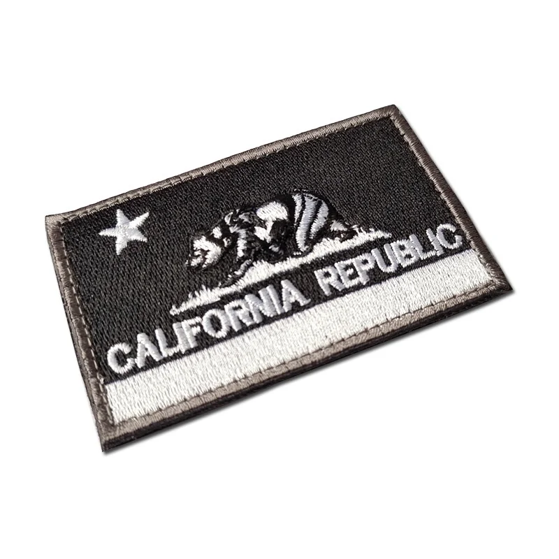 USA Flag Embroidery Patch California Bear Badge Tactical Military Patches Army Backpack Cloth Decoration