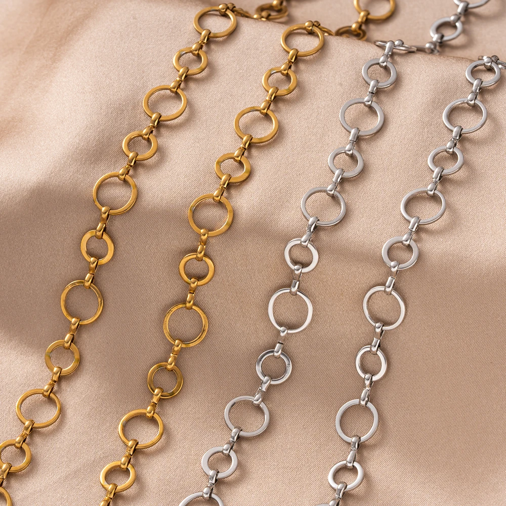 1 Meter Goldene Edelstahl O-Ring Kette in Verschiedenen Stilen für DIY Handgemachte Halsketten Armbänder Schmuckherstellung Zubehör Material – Detail 2