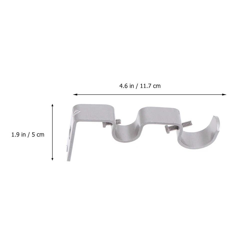 

3 pcs Curtain Rod Bracket Heavy Duty Double Iron Black Anti Rust Window Dressing Hardwares Home Decor Accessories