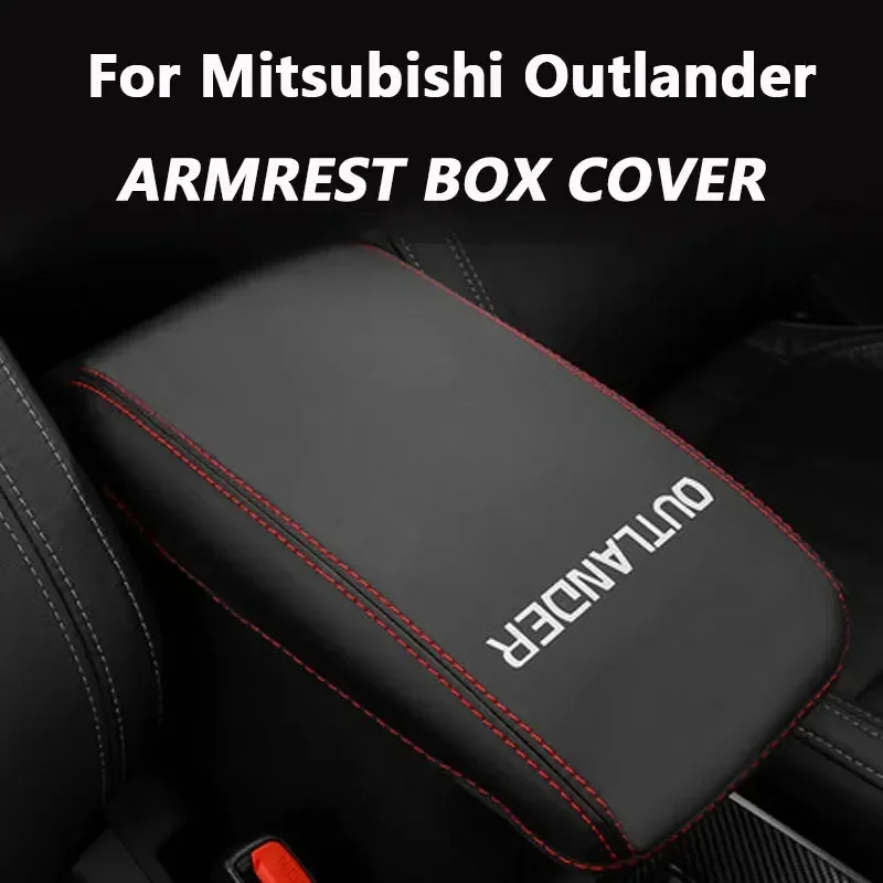 Car Armrest Cover Leather for Mitsubishi Outlander 2013-2022 Central Control Armrest Box Protection Cushion Interior Accessories