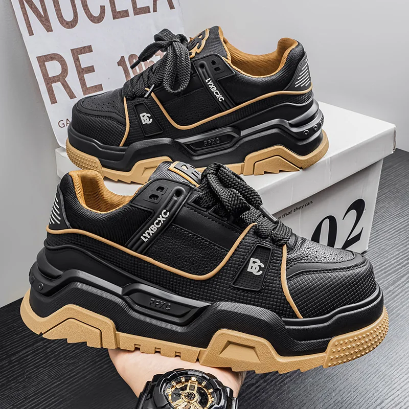 

High-end fashion fashion shoes men's 2025 autumn mecha daddy shoes trendy versatile sports casual sneakers
