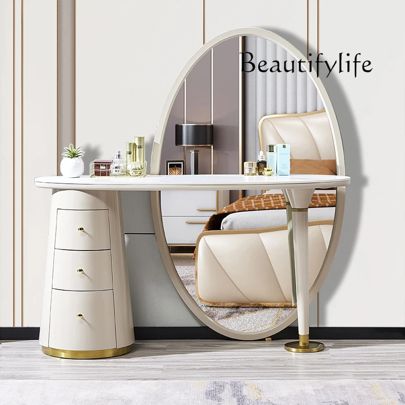 Light Luxury High-End Dresser New Full-Length Mirror Bedroom Makeup Table High-End Small Apartment