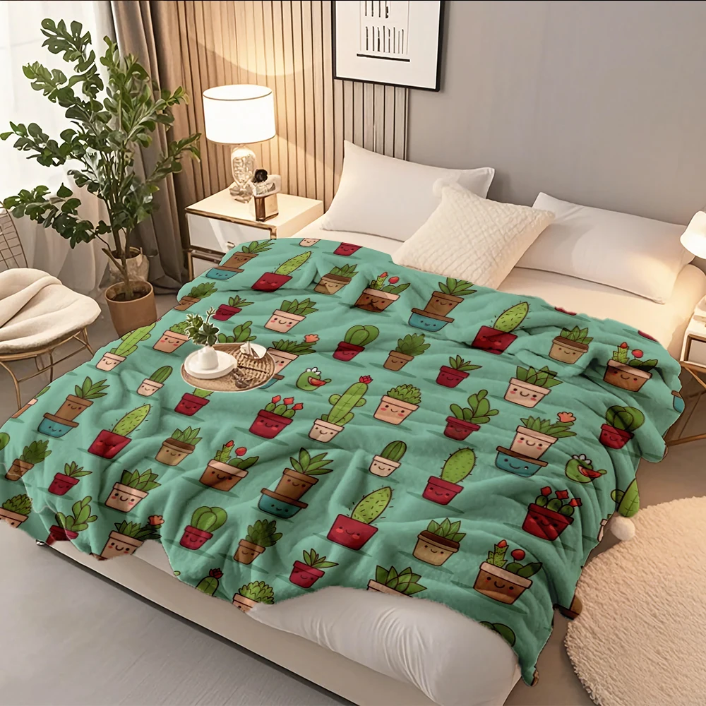 

Spring/autumn Farmhouse Rustic Flannel Soft Blanket Cute Kawaii Style House Double-sided Throw Bedcover Moisture-wicking