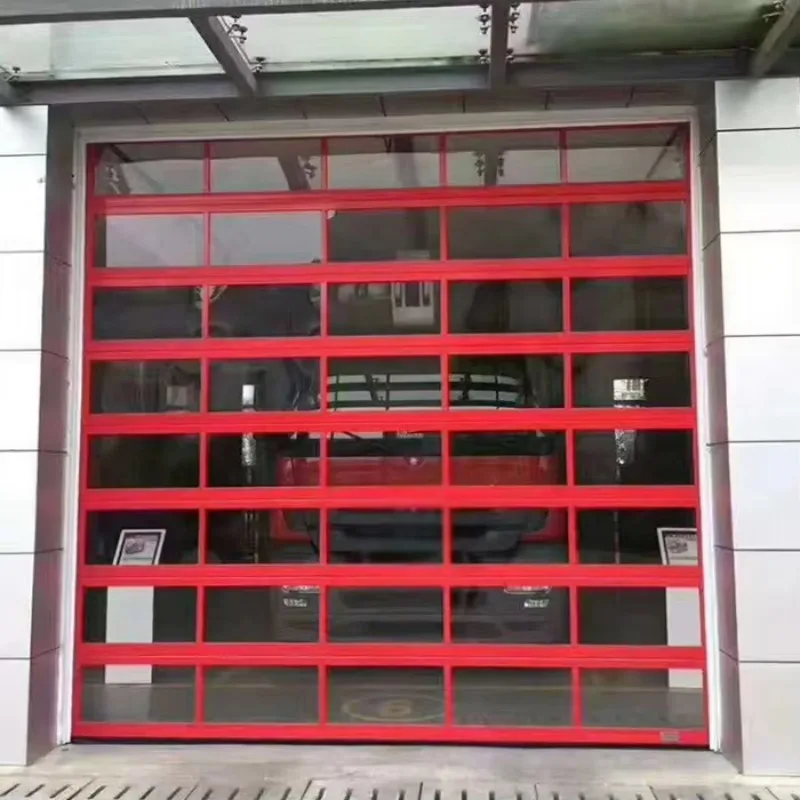 Heat Insulated Modern Aluminum Combined Full View Glass Garage Door Custom Household Villa Outdoor Exterior Decoration Supply