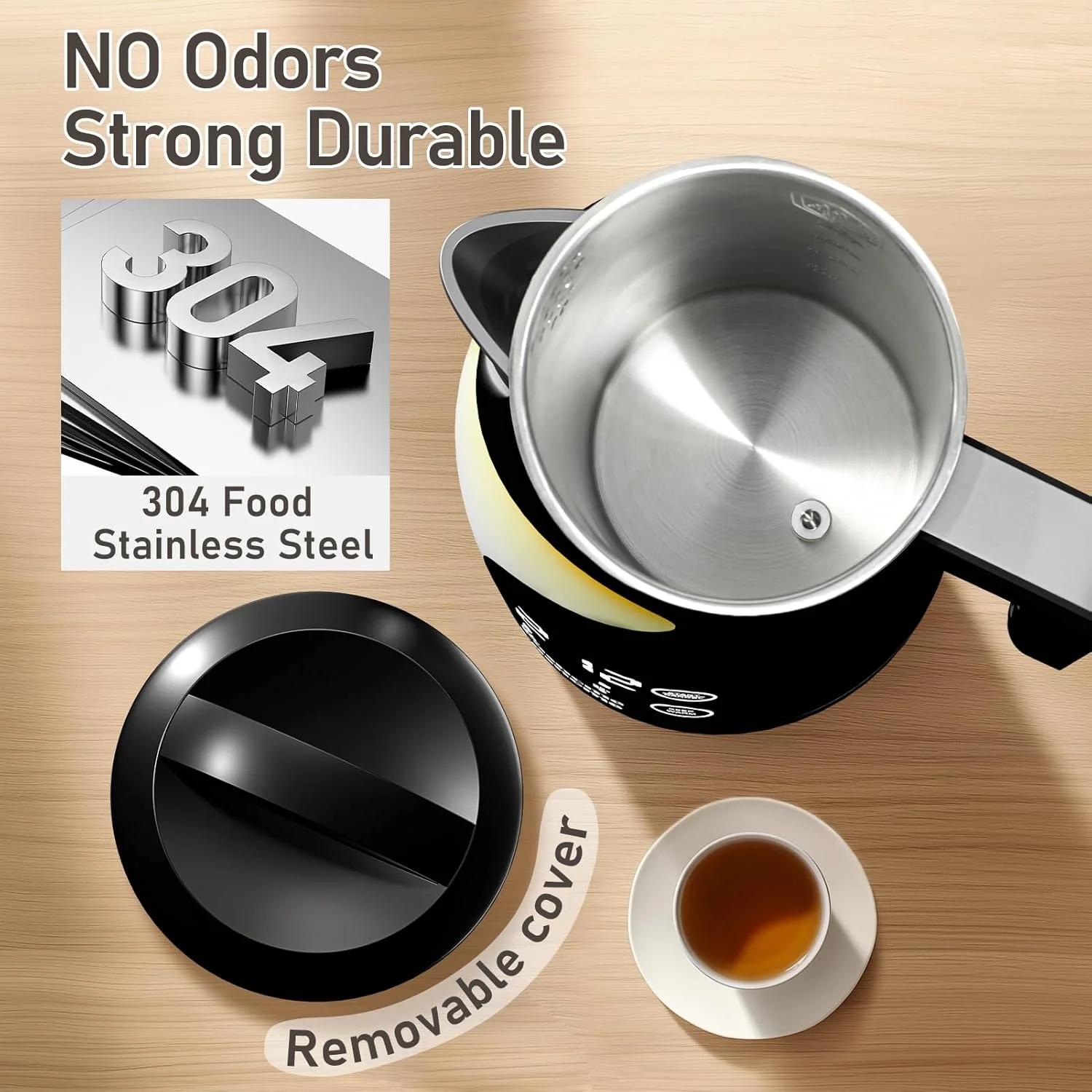 

Auto Shut off Electric Kettle 1.25L Stainless Steel Fast Boiling Hot Water Boiler Fashome 1300W Temperature Control Tea Pot