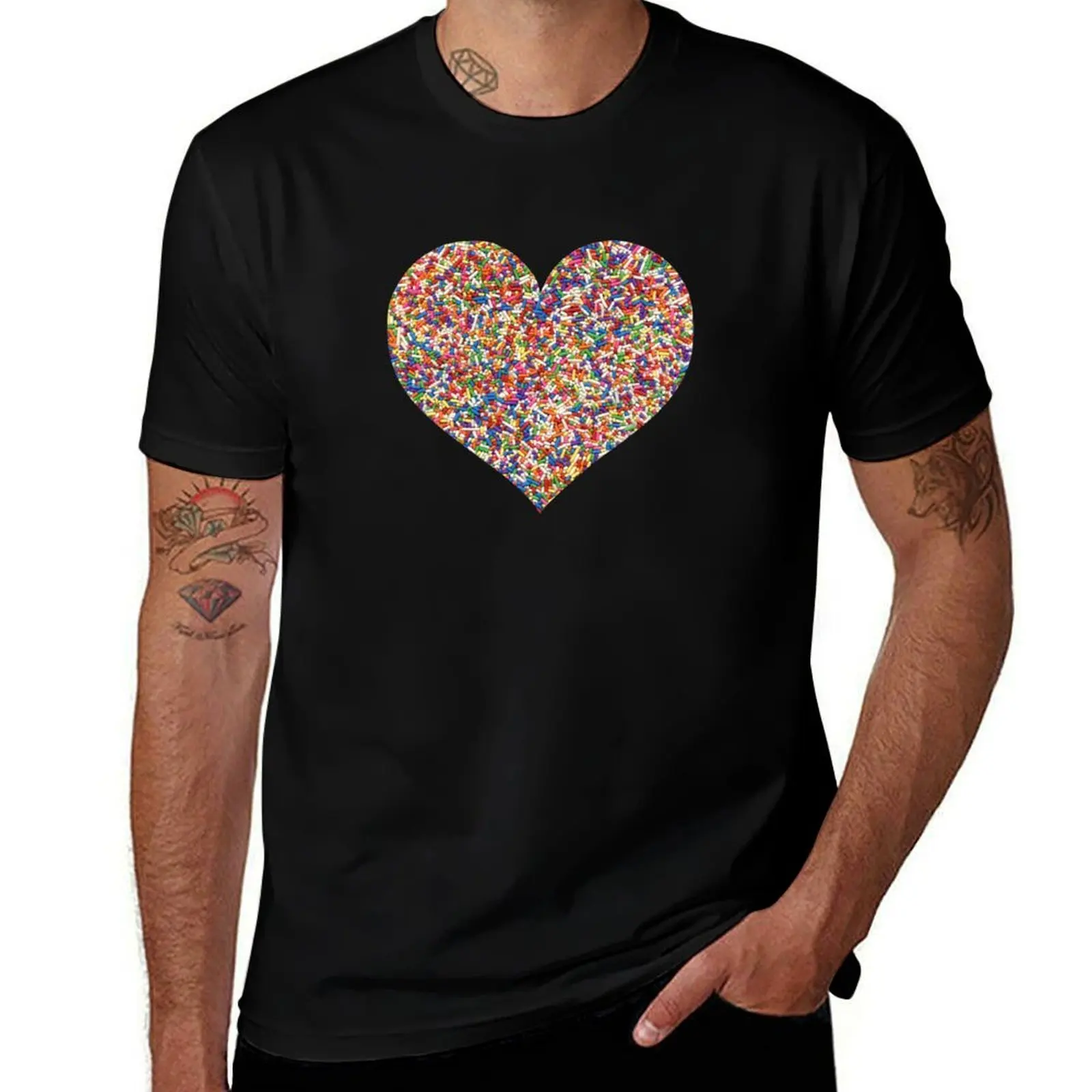 Rainbow Sprinkles T-Shirt Large Size Short Sleeve T-Shirt