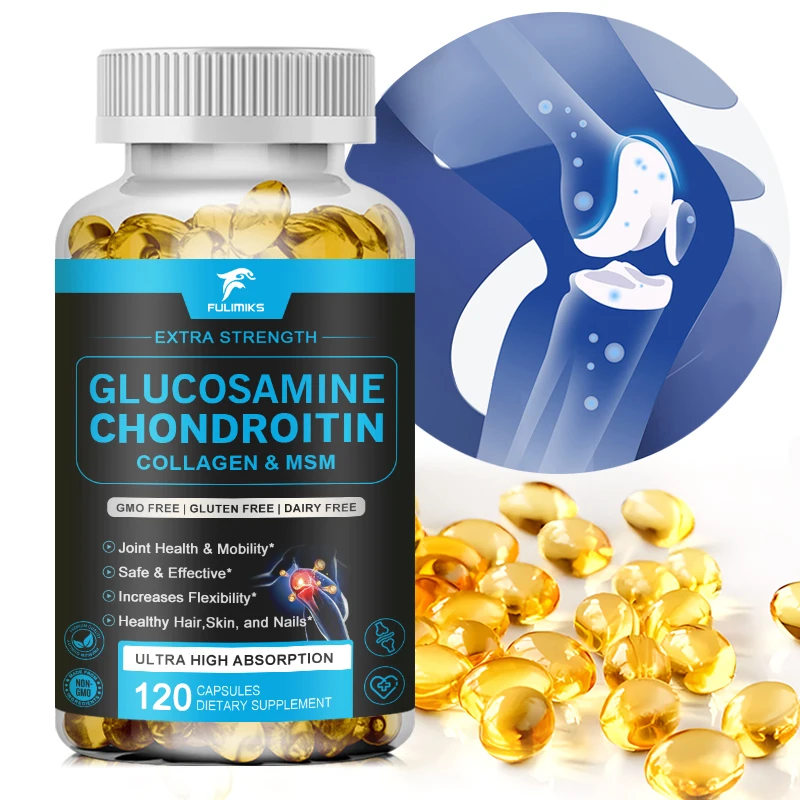Glucosamine Chondroitin Capsules with MSM Vitamin D3 Non GMO,Gluten free Healthy Food Supplements