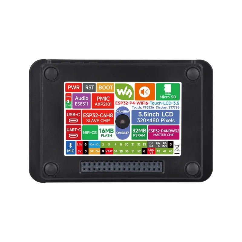waveshare-esp32-p4-wi-fi-6-vision-board-Ecran-35-pouces-320x480-camera-ov5647-5mp-e-s-audio-prise-en-charge-ble-5