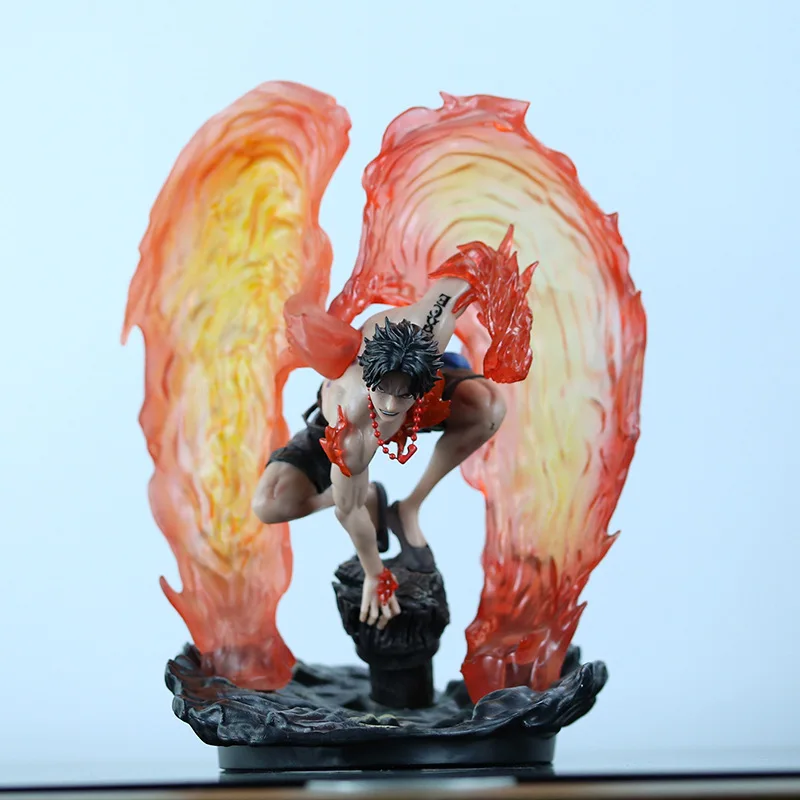 Figurine de dessin animé ONE PIECE, 28cm, Portgas D Ace Reborn des cendres, modèle périphérique, ornements de décoration, cadeaux de noël pour enfants, jouets