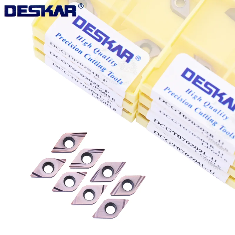 

DESKAR inserts CCGT070202 CCGT070204 L-F R-F L-U R-U CCGT CNC lathe Boring blade Machining steel parts