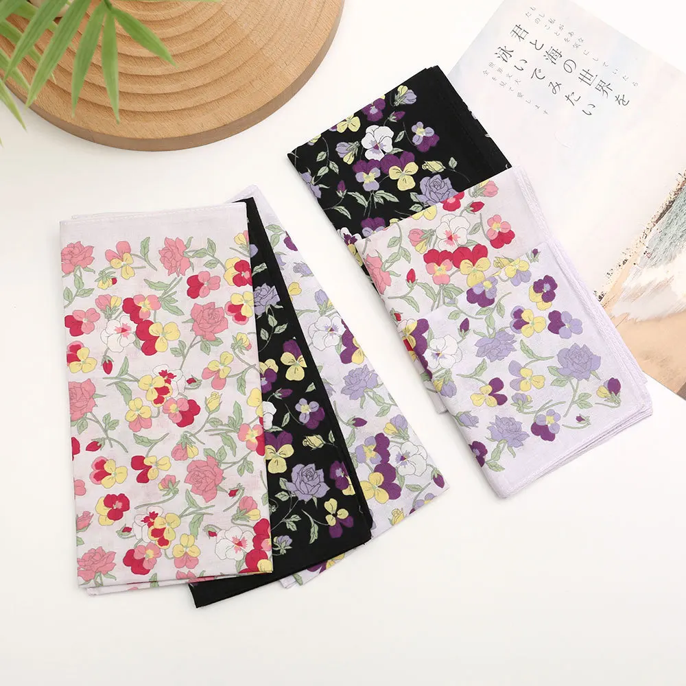 Fazzoletto da donna in cotone stampato da 3/6/12 pezzi, fazzoletto vintage con fiori nostalgici, fazzoletto portatile da sposa 43 cm