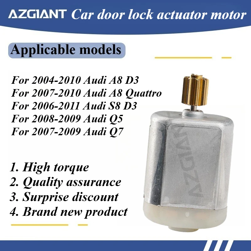 

AZGIANT привод замка двери автомобиля для Audi A8 D3/Quattro/S8 D3/Q5/Q7 9-зубчатый медный угольный щеток с высокими оборотами в минуту, запасные части