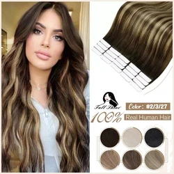 Extensiones de cabello humano con cinta brillante para mujer, 100% Remy, extensiones de cabello humano Natural, cinta en ombré, extensiones de cabello rubio extensiones de cabello humano extensiones cabello natural