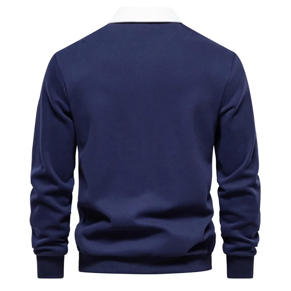 Polo brodé à manches longues pour hommes, pur coton, luxueux, à la mode, décontracté, confortable, polyvalent, de haute qualité, nouveau