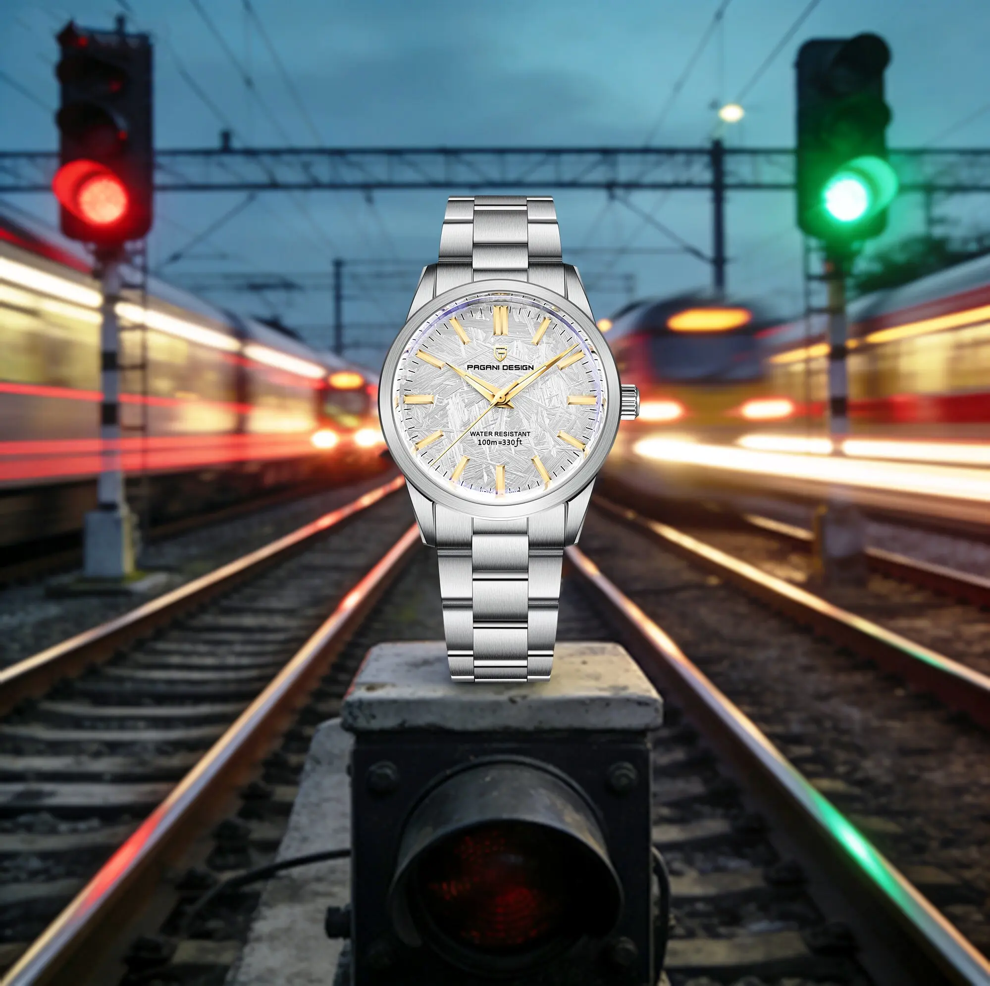 

PAGANI DESIGN мужские кварцевые часы модные простые джентльменские стильные нержавеющая сталь сапфировое стекло зеркало светящиеся водонепроницаемые часы