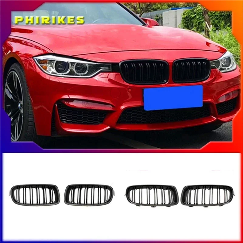 

Car Gloss Black Front Bumper Grille For BMW 3-Series F30 F31 F35 2012-2018 Sport Grill Double Slat Line Grilles
