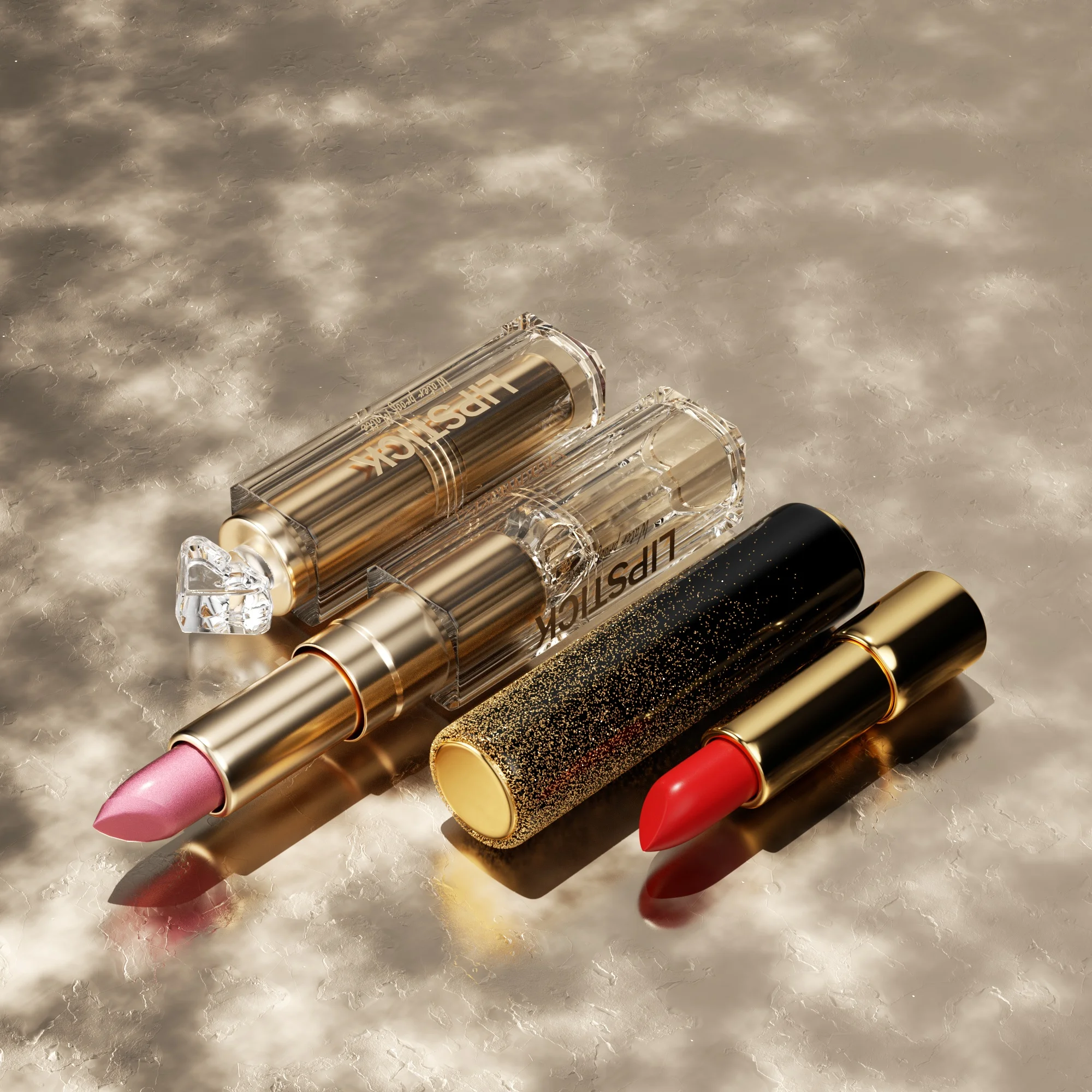 

2-Piece Lipstick Gift Set High Impact Moisturizing Cream Finish Matte + Pearlscent Shimmer Glitter Lipsticks Long Lasting