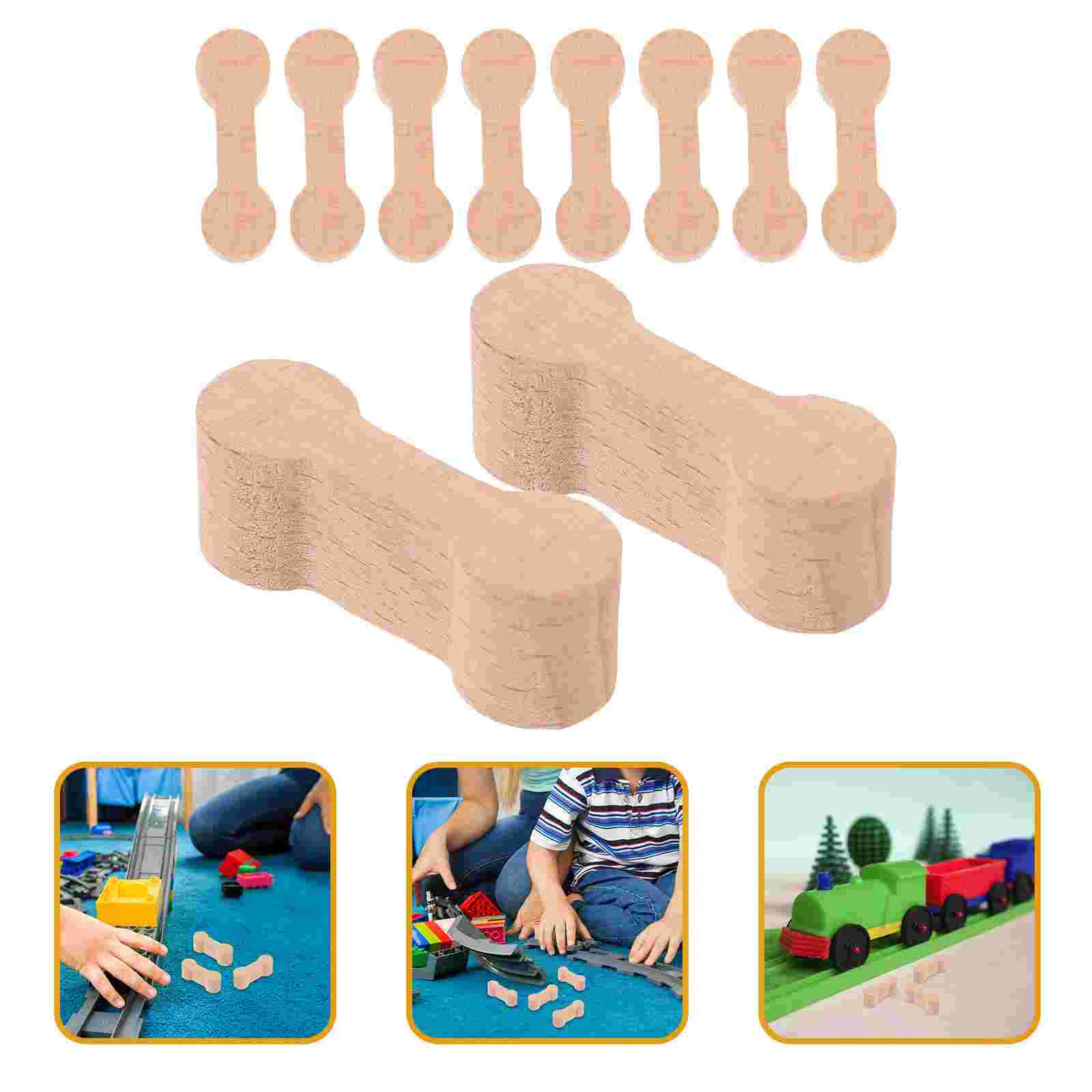 10 Pcs Train Track Accessories Connector For DIY Simple Wood Railway Model Child