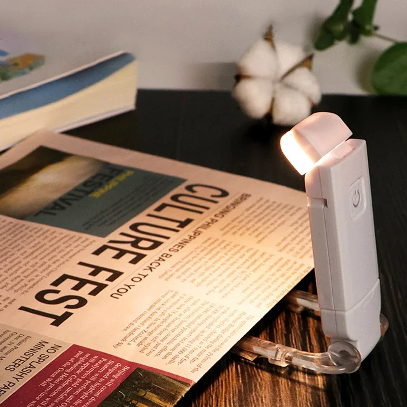 New USB Rechargeable Folding Portable Reading Book Lights Eye Protection 3 Light Colors Adjustable Brightness Night Lamp