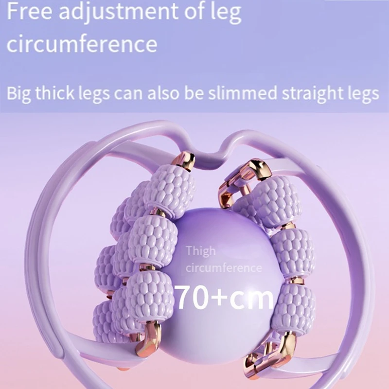 1 Piece Clamp Leg Massager, Wheels Muscle Roller Massager Purple TPE 360 Degree Leg Neck Muscle Hand Arm Relaxer