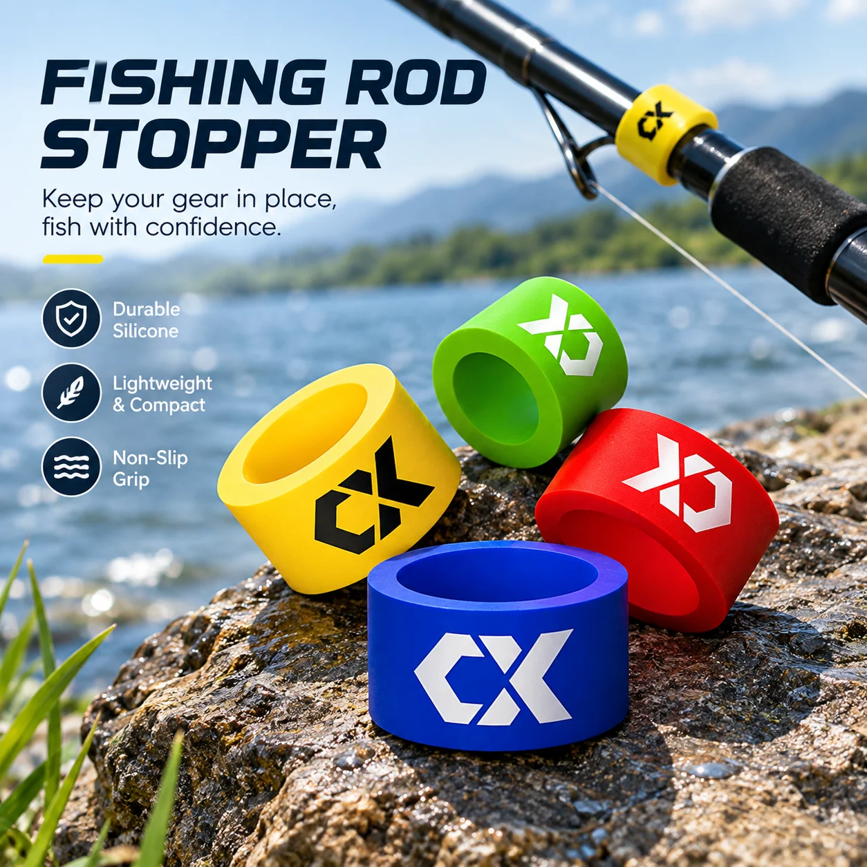 Silicone Rod Stop Ring, High-End Fishing Rod Anti-Slip Ring, Fishing Rod Stop Ring, Fishing Rod Ring, Small Fishing Gear Accessories