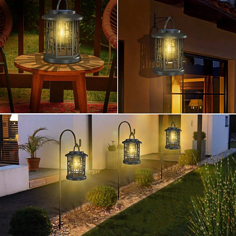 ABAE-Solarlaternen, wasserdicht, verbesserte helle hängende Solarleuchten für draußen, für Garten, Terrasse, Hof, dekorativ