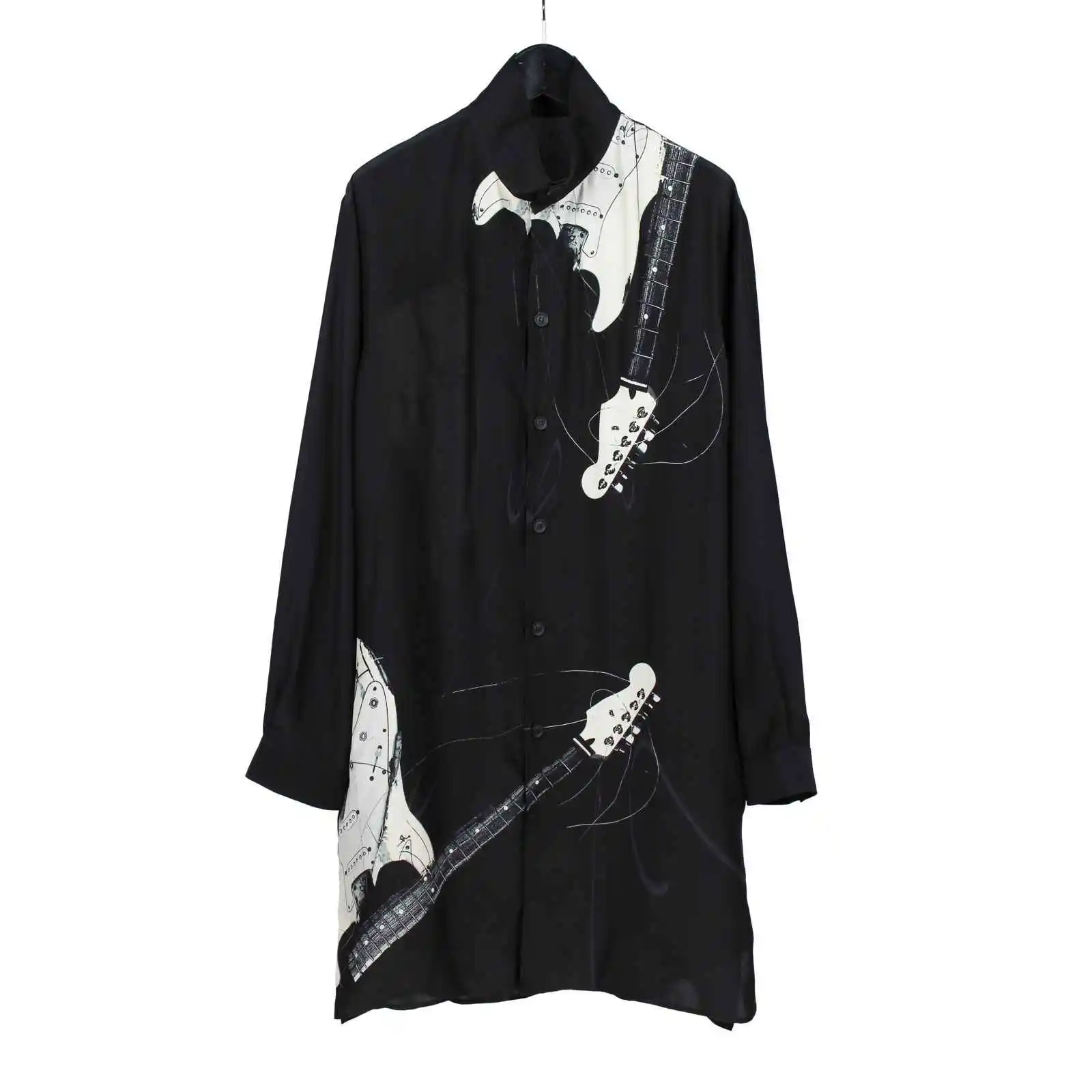 

TOP-YAMAMOTO оригинальный дизайн Темно-нишевые рубашки с принтом, свободные рубашки средней длины с принтом для мужчин и женщин