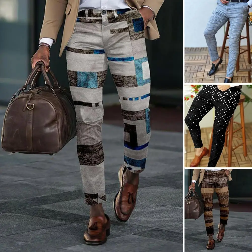 Fabulous Pants Machine Washable Shrink Resistant  Business Pants Firm Stitching Men Trousers Garment Men Business Pants