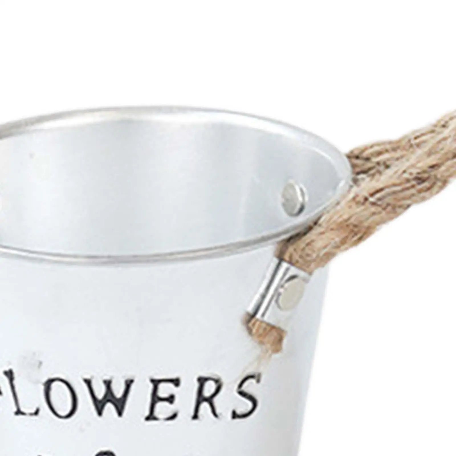 Farmhouse Flower Planter Metal Bucket Rustic Outdoor Indoor Decoration Round Container Versatile for Plant Lovers Smooth Surface