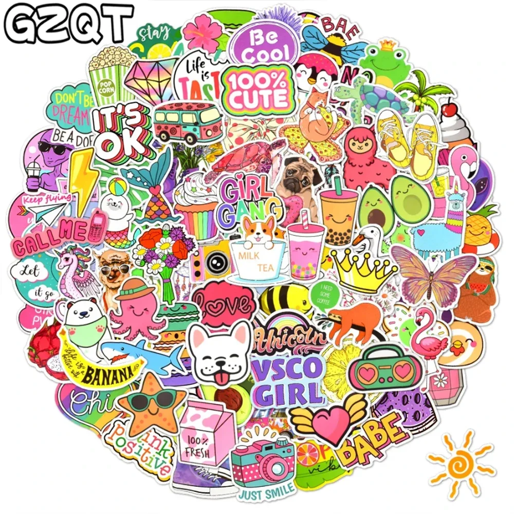 150/250PCS Cartoon Cute Graffiti Stickers per auto Laptop Phone Bike Skateboard bagagli Cool Black Decal Sticker Pack per Kid Toy