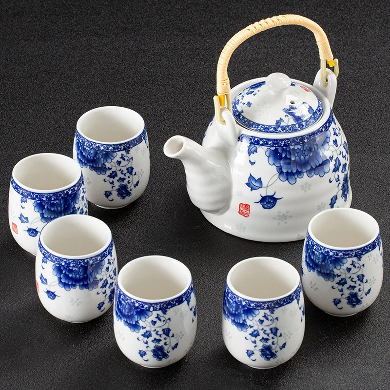 Premium Quality 1 Teapot 6 Cups Tea Set with Large Capacity Lift - Handle Teapot, Perfect for Entertaining