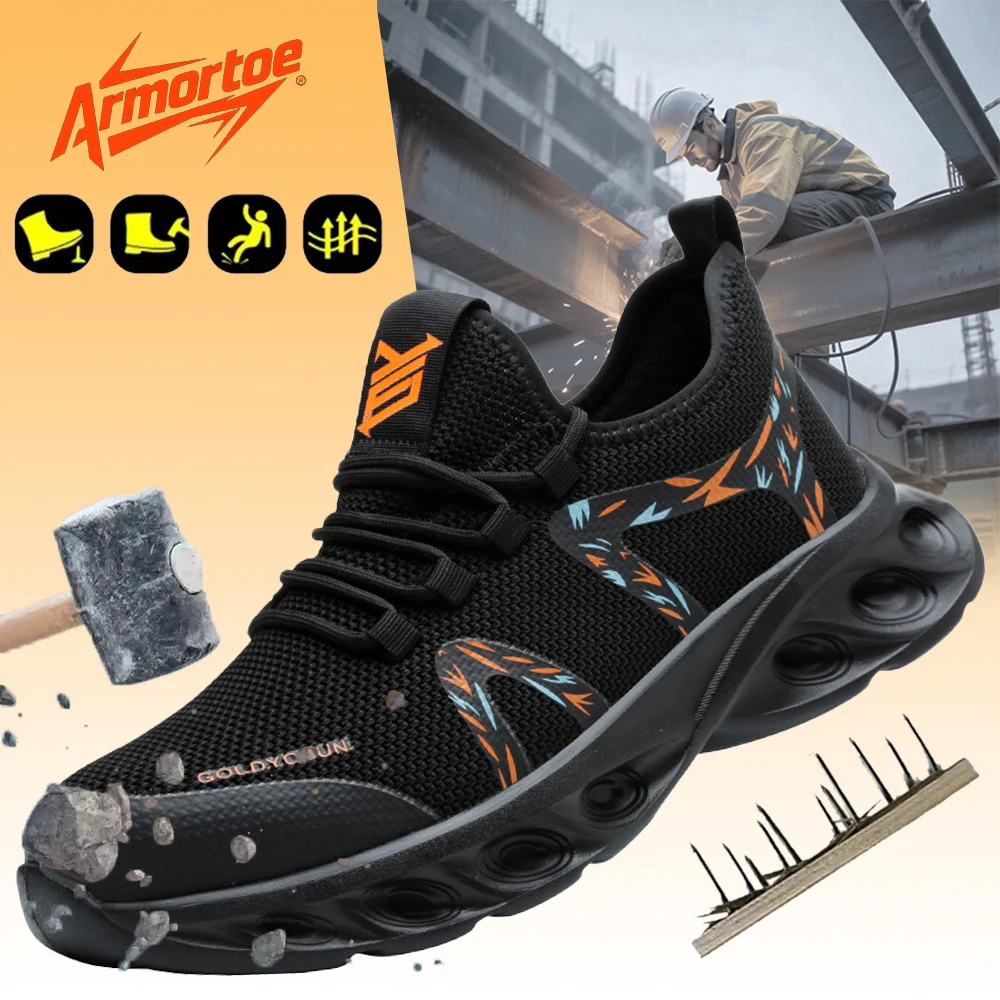 

ArmorToe Men’s Steel Toe Work Safety Shoes Puncture Proof Breathable Comfort Lightweight Industrial #Armor3048